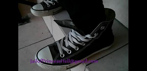  Footjob with Converse